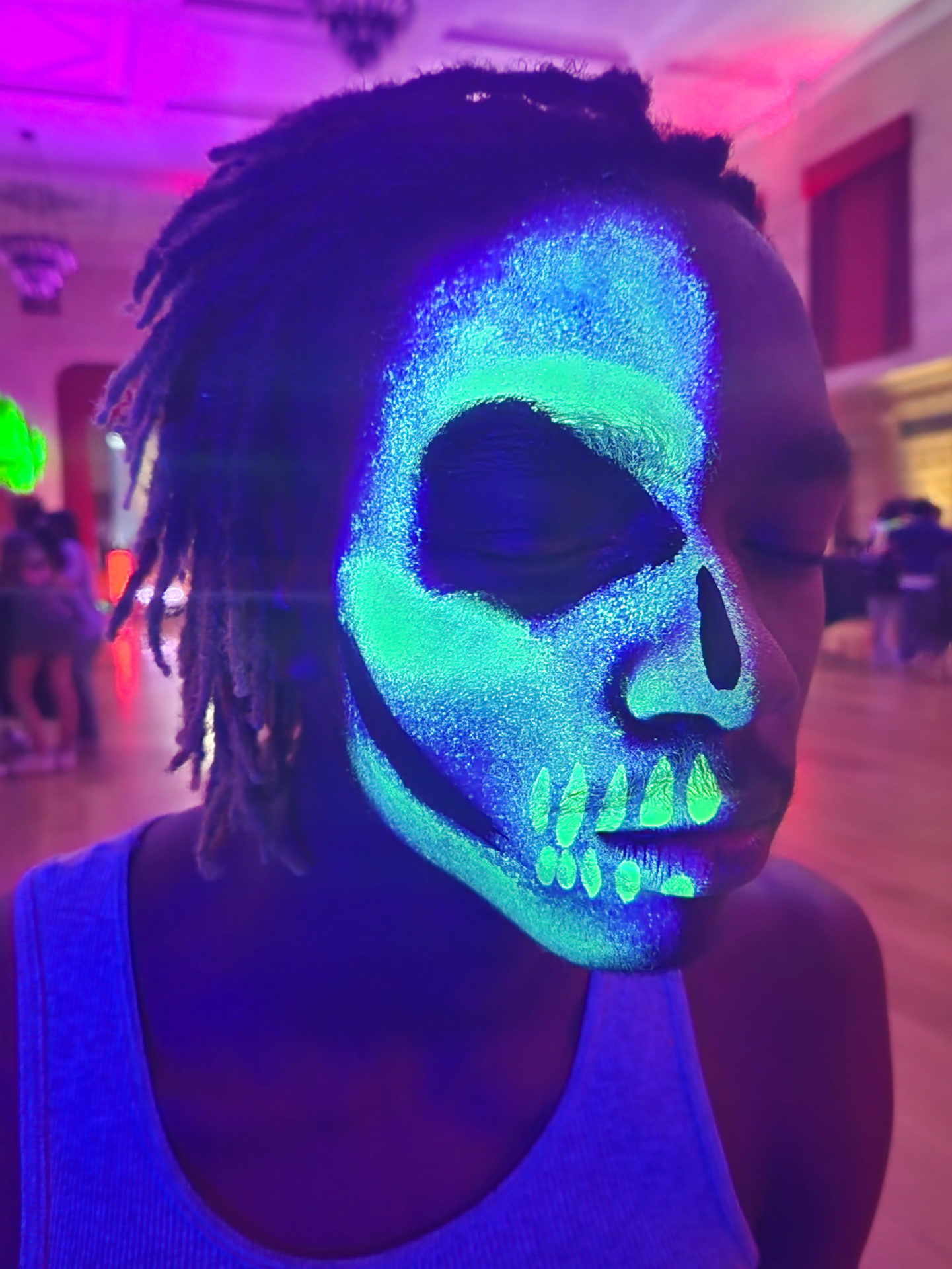 Blacklight face painting party